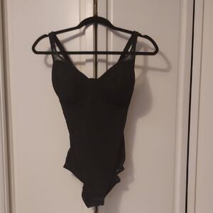 Bali Shaper Bodysuit Black Lace Underwire Size 34DD